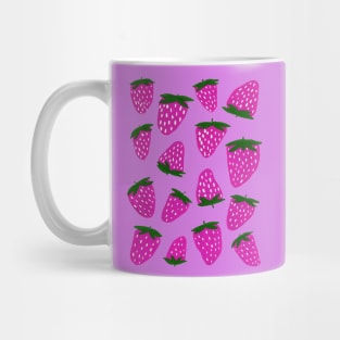 Organic summer strawberries purple Mug